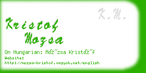 kristof mozsa business card